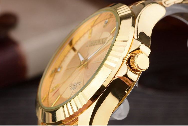Kavio Luxury Brand Man Gold Dress Watches Stainless Steel