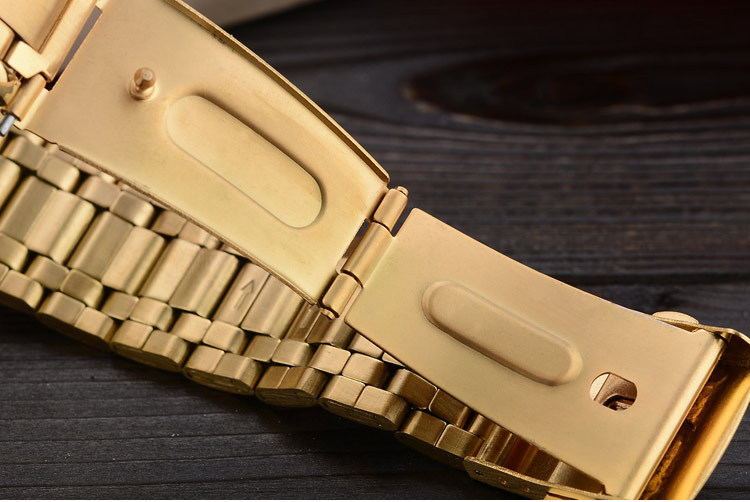 Kavio Luxury Brand Man Gold Dress Watches Stainless Steel