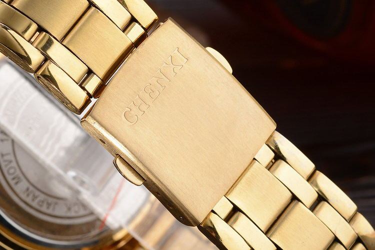 Kavio Luxury Brand Man Gold Dress Watches Stainless Steel