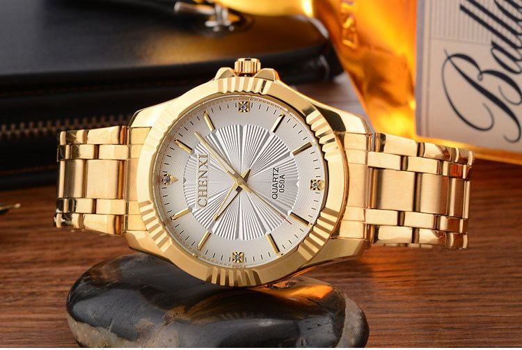 Kavio Luxury Brand Man Gold Dress Watches Stainless Steel