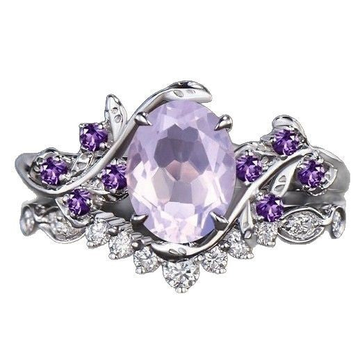 Kavio European And American Engagement Women's Inlaid Amethyst Ring Ring