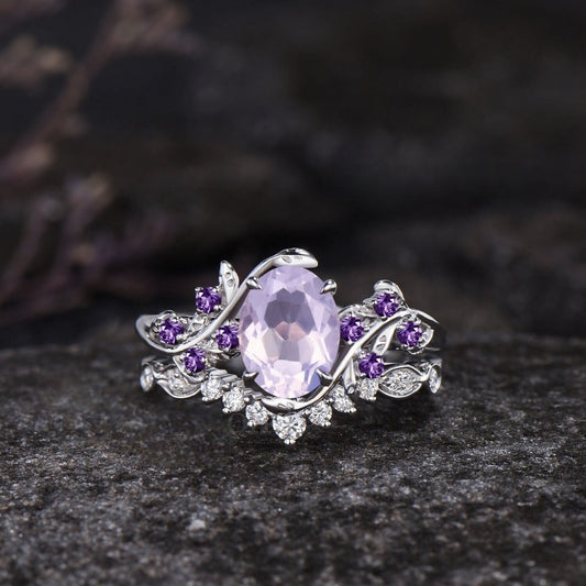 Kavio European And American Engagement Women's Inlaid Amethyst Ring Ring